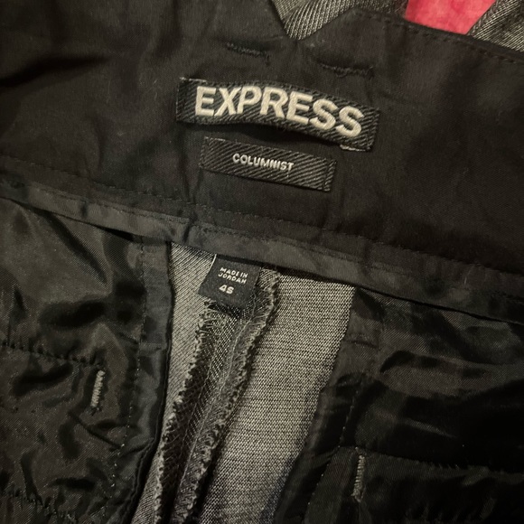 Express Columnist charcoal grey, stretch dress pants, black waist band, size 4S - Picture 3 of 3